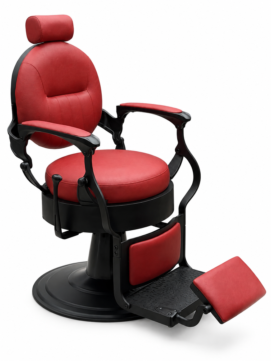 Madrid Red On Black Barber Chair VC-31938-MBR