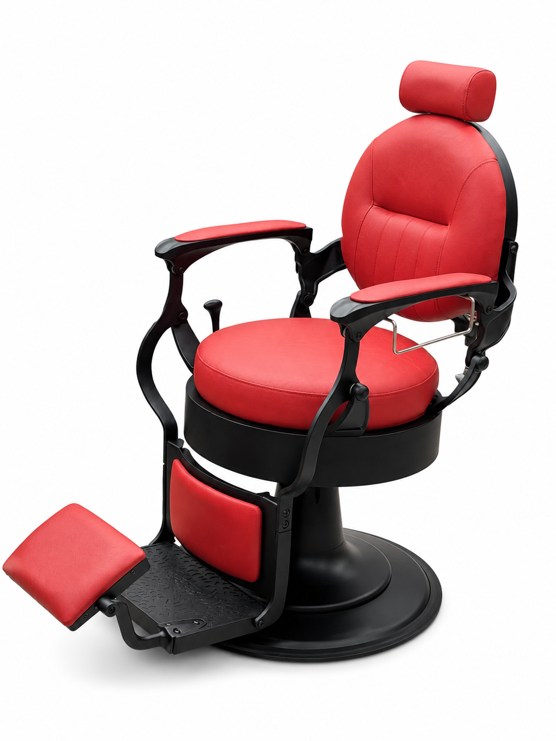 Madrid Red On Black Barber Chair VC-31938-MBR